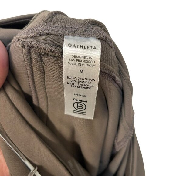 ATHLETA Delancey Moto Tight Legging Pants Women's M Taupe Brown Zipper Ankle - Picture 3 of 8